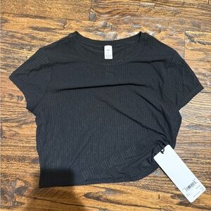 ALO Yoga Black Ribbed Crop Top